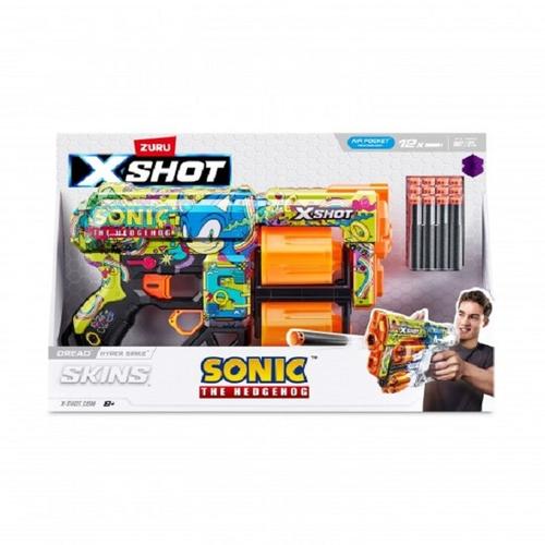 Poze Arma de jucarie X−Shot Skins Dread, Sonic, Hyper Spike, 12 cartuse, S1, Zuru
