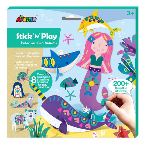 Poze Joc creativ Stick N Play cu scene 3D si stickere repozitionabile - Animale polare si marine