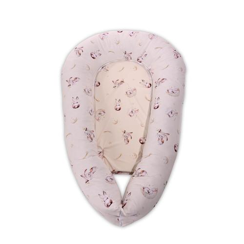 Poze Baby Nest 3 in 1, Lorelli, 110 x 70 x 15 cm, husa bumbac ranforce, Beige Bunnies