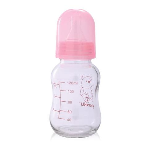 Poze Biberon din sticla cu capac Lorelli, 120 ml, Pink