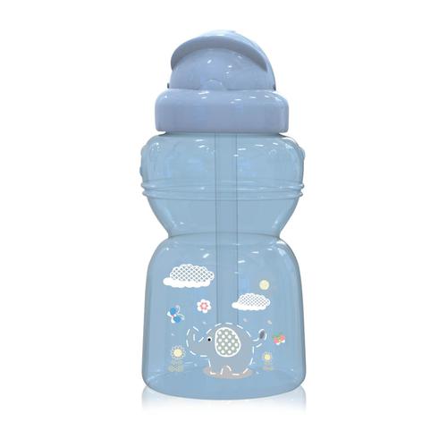 Poze Biberon sport mini Animals Lorelli, cu pai moale si flexibil, 6 luni+, 200 ml, Moonlight Blue