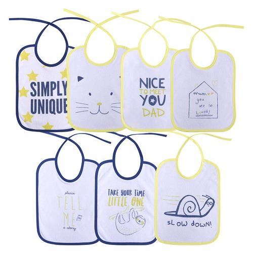 Poze Set 7 bavete Lorelli, bumbac ambele fete, 20 X 25,5 cm, inchidere cu snur, Unisex