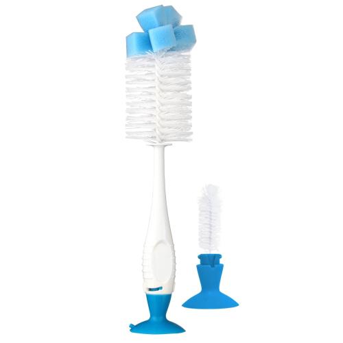Poze Perie de curatat biberoane, Lorelli, tetine si cani cu ventuza pentru fixare, 26 cm, Albastru