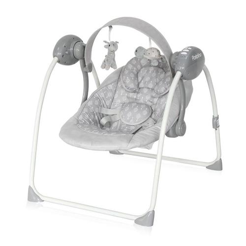 Poze Leagan Lorelli Portofino, electric si muzical, 5 viteze de leganare, 12 melodii, tetiera si husa detasabile, blocare a balansului, centura in 5 puncte, temporizator, arcada cu 2 jucarii de plus, Grey Trees