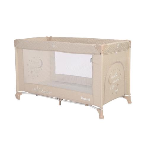 Poze Patut pliabil Lorelli, Noemi, 1 nivel, 120x60 cm, Fog Beige Star