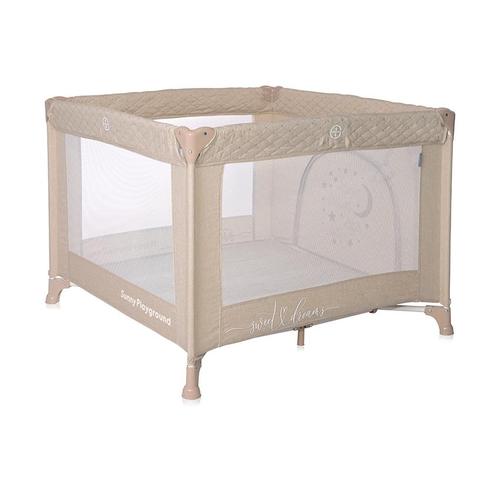 Poze Tarc de joaca Sunny Playground, 0-36 luni, maxim 15 kg, pliabil, mecanism siguranta, saltea 2 cm si sezut intarit, Frog Beige Star