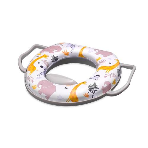 Poze Reductor moale pentru toaleta Lorelli, cu manere, confortabil, impermeabil, protectie impotriva stropirii, Grey Animals