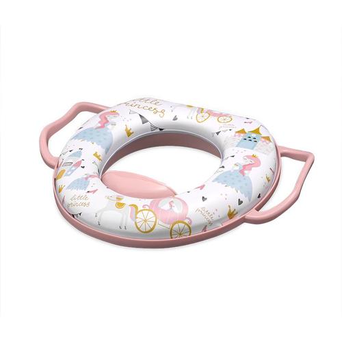 Poze Reductor moale pentru toaleta Lorelli, cu manere, confortabil, impermeabil, protectie impotriva stropirii, Pink Princess