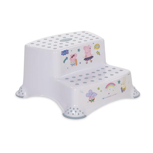 Poze Inaltator dublu pentru baie Disney, antiderapant, cu insertii de cauciuc, rezistent, Piggy Nordic White