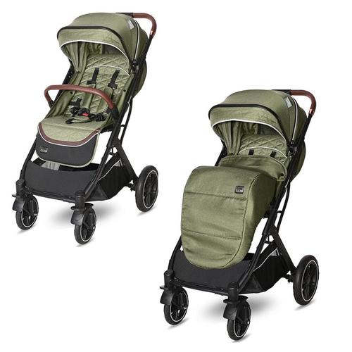 Poze Carucior pentru nou-nascut Lorelli Storm, pliabil, pana la 22 kg, cadru aluminiu, spatar reglabil, roti fata pivotante cu suspensii, centura cu prindere in 5 puncte, spatiu depozitare, Loden Green