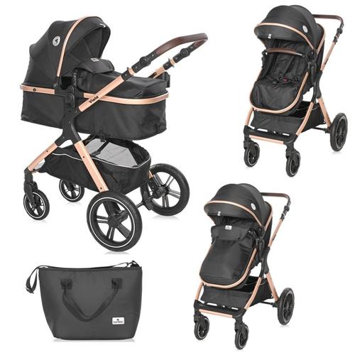 Poze Carucior copii Lorelli Viola, transformabil, pliabil, acoperitoare picioare, spatar si copertina reglabile, geanta, cos accesorii, bara de protectie detasabila, centura de siguranta cu prindere in 5 puncte, suport biberon, 0- 22 Kg, Black Diamonds