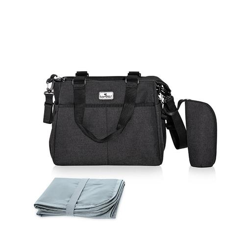 Poze Geanta pentru accesoriile bebelusului Maya, 9 compartimente, cu bretea pentru umar, compartiment izoterm detasabil, Black