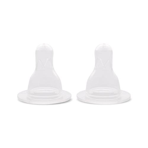 Poze Set 2 Tetine silicon, debit mediu, non-toxic si non-alergic, pentru biberoane cu gat larg, fara BPA, 3 luni+, marimea M