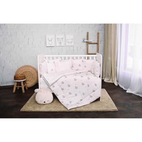 Poze Set lenjerie patut 8 piese, Lorelli, 70x140 cm, bumbac ranforce, Blue Aeroplane