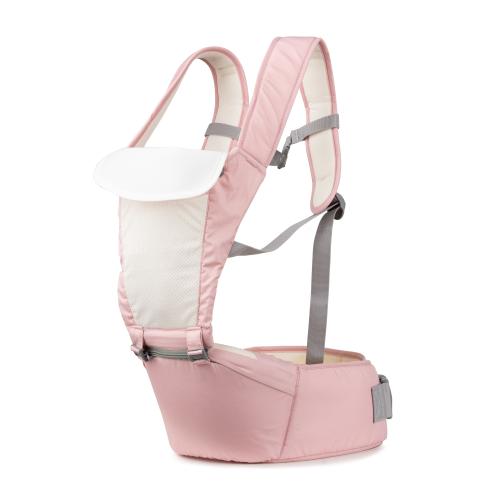 Poze Marsupiu ergonomic cu scaunel Juju HugMeTight, pentru bebelusi si copii, +5luni, reglabil, cu buzunar de depozitare, 4 pozitii, pana la 15kg, functie port-bebe, Roz