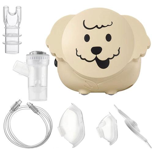 Poze Aparat de aerosoli Flaem Puppy, fabricat in Italia, functionare continua, 2 viteze de nebulizare, pahar RF8 Dual Speed, masca copii si adulti Soft Touch, Bej