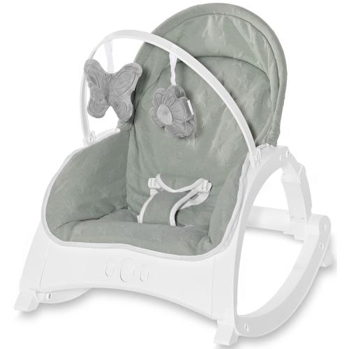 Poze Fotoliu balansoar Lorelli Alex Frosty Green Stars, cu masuta, vibratii si muzica, Verde