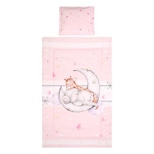 Poze Set lenjerie pat 3 piese Lorelli Cosy Butterflies Pink, bumbac ranforce, 0-3 luni