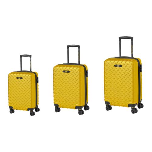 Poze Set 3 trollere CATERPILLAR Cargo Industrial Plate (20/24/28 inch) material ABS hardside (Galben)