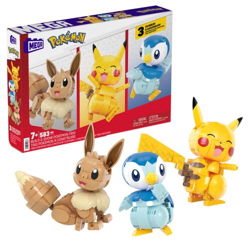Poze Set de constructie Pokemon, Mattel, Plastic, 10 cm, 583 piese, Multicolor
