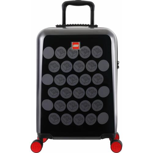 Poze Troler LEGO Brick Dots, material ABS, 40 L, 55 x 35.5 x 22 cm, sistem inchidere cu 3 combinatii si cheita TSA (Negru/Gri)