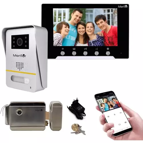 Kit Interfon Video wireless WiFi IP65 2MP 7 inch Color 3in1 2 fire Mentor SYKT017