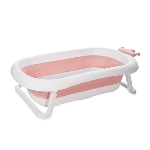 Cadita pliabila pentru bebelusi Lorelli Royal Pink, 83 cm, 0-12 luni, cu dop de scurgere, indicator de umplere, margini rotunjite