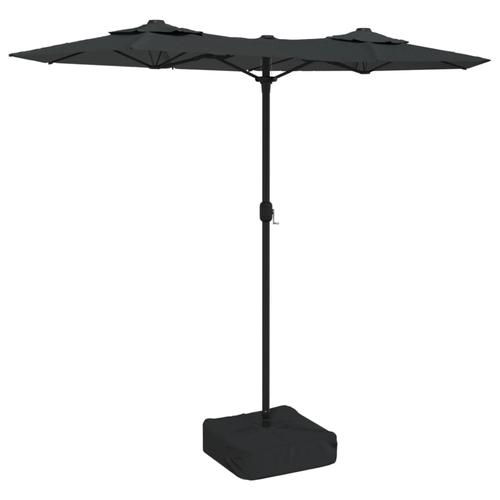 Umbrela de soare cu doua capete cu LED-uri vidaXL 362971, 316x240 cm, 13.2 kg, Antracit
