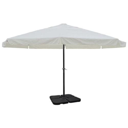 Umbrela din aluminiu cu baza portabila vidaXL 271716, 500 x 325 cm, Alb