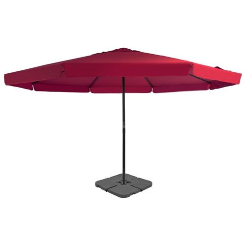 Umbrela de exterior cu baza portabila vidaXL 276325, 500 x 385 cm, 25.95 kg, Rosu bordo