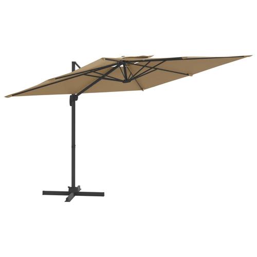 Umbrela dubla in consola VidaXL 319950, 400x300 cm, Gri taupe