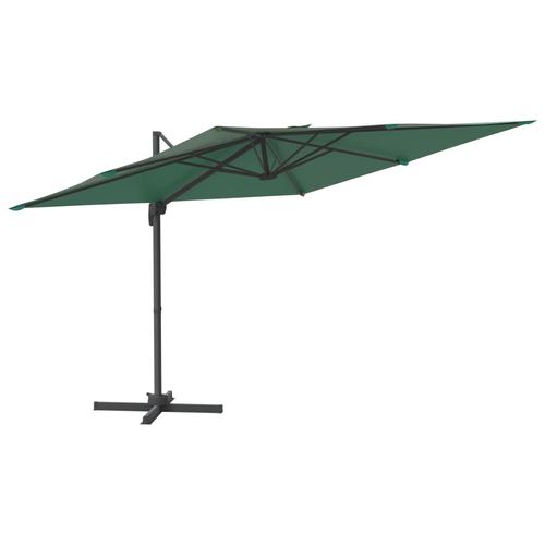 Umbrela tip consola vidaXL 319913, stalp din aluminiu, 300x300 cm, 19 kg, Verde