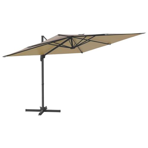 Umbrela in consola vidaXL 319917, stalp din aluminiu, 300x300 cm, 19 kg, Gri Taupe