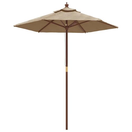 Umbrela de soare de gradina stalp din lemn vidaXL 363162, 196x231 cm, 3.75 kg, Gri Taupe