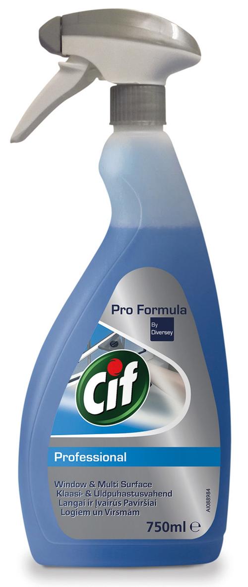 Solutie curatat geamuri CIF Professional Window & Multisurfaces, cu pulverizator, 750ml