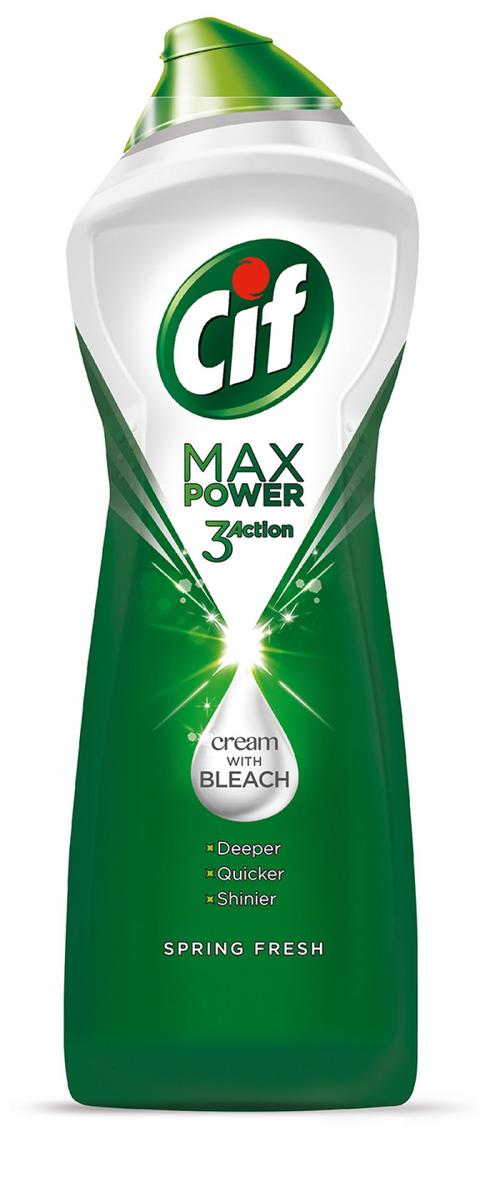 Crema universala pentru curatat CIF Max Power Spring, cu efect de albire, 1001 gr