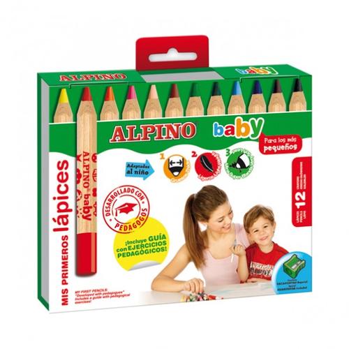 Creioane colorate ALPINO Baby Maxi, 12 culori/set
