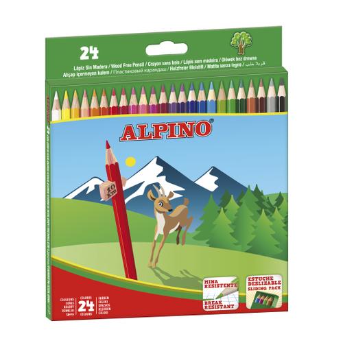Creioane colorate ALPINO, cutie carton, 24 culori/set