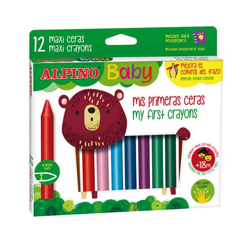 Creioane cerate ALPINO Baby, 12 culori/set