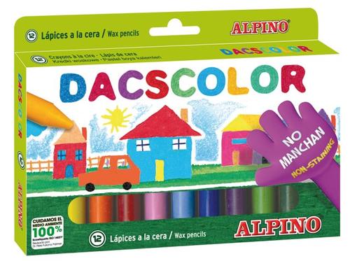 Creioane cerate semi-soft ALPINO DacsColor, cutie carton, 12 culori/cutie
