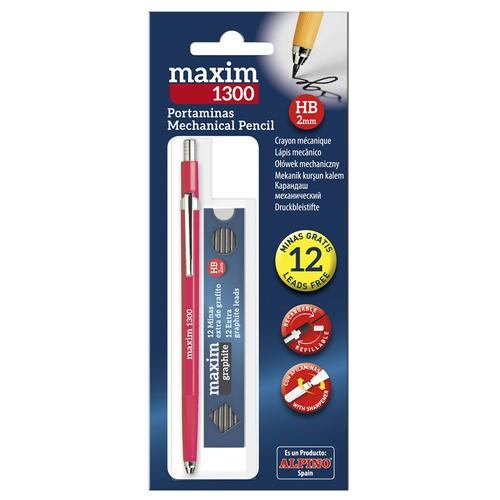 Creion mecanic 2mm ALPINO Maxim 1300 + set 12 mine 2mm