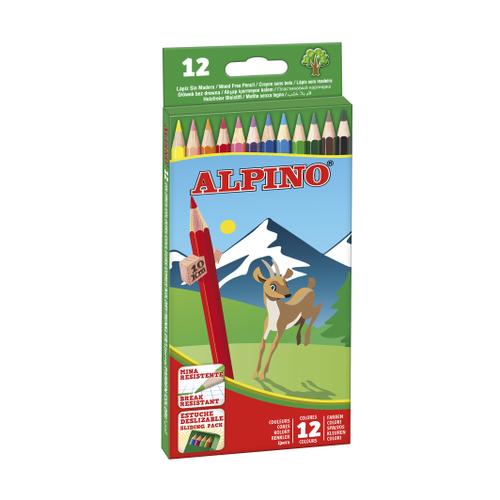 Creioane colorate ALPINO, cutie carton, 12 culori/set