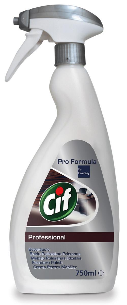 Solutie CIF Professional, cu pulverizator, pentru curatare si stralucire mobilier din lemn si plastic, 750ml