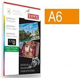 Hartie foto lucioasa TANEX, pentru inkjet, A6 - 100 x 150mm, 240gsm, 50 coli/top