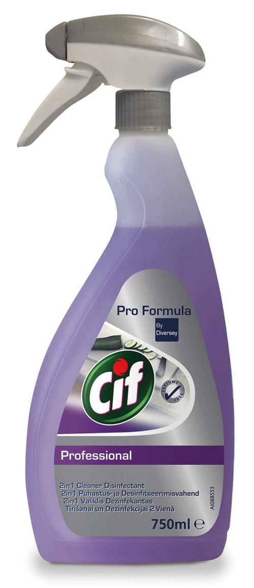 Solutie CIF Professional 2 in1, cu pulverizator, curata si dezinfecteaza in bucatarie, 750ml