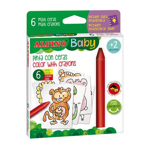 Creioane cerate ALPINO Baby, 6 culori/set