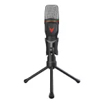 Microfon de birou cu suport, VARR 45202, cablu cu mufa jack 3.5mm cu lungime 180cm, pentru streaming si gaming