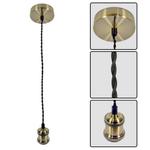 Pendul Vivalux RETRO Antique Brass, E27, max. 60W, textil/Metal, IP20, Ø100mm, cablu dublu 1m, bec neinclus