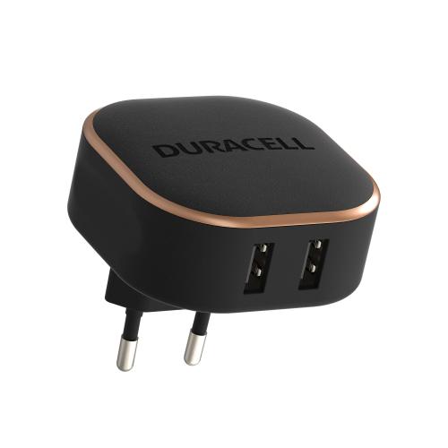 Incarcator retea Duracell DRACUSB14-EU, 17W, 2 x USB-A, PD (Negru)