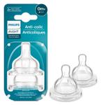 Set 2 tetine Philips Avent Anti-colici SCY761/02, +0 luni, Debit 1 (Transparent)